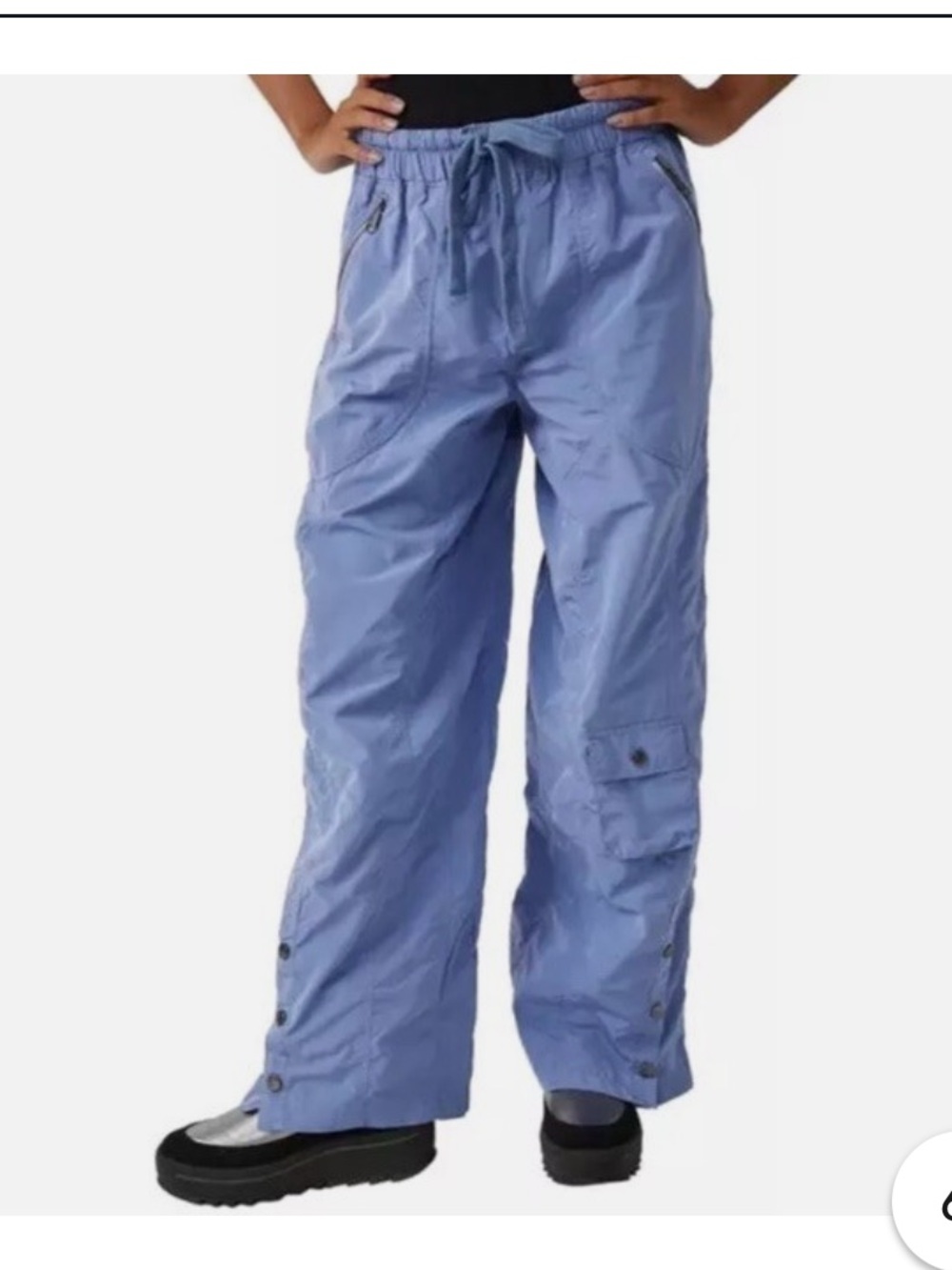 Free People Movement Blue Dusk Cargo Wide Leg Stadium Pants